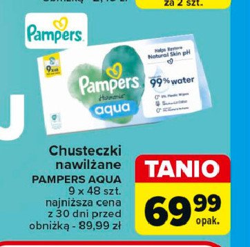 Chusteczki nawilżane Pampers aqua pure promocja