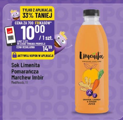Sok Limenita Pomarańcza Marchew Imbir promocja w POLOmarket