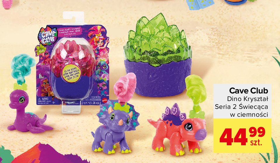Jajko niespodzianka cave club dino kryszta艂 Mattel promocja