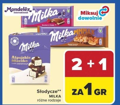 Czekolada Milka Alpejskie mleczko różne rodzaje promocja w Carrefour