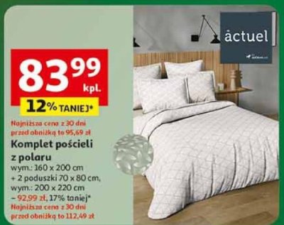 Komplet pościeli z polaru promocja w Auchan