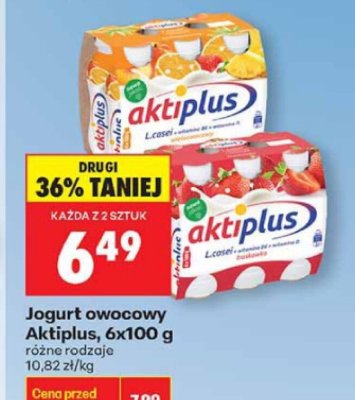 Jogurt owocowy Aktiplus, 6x100 g: różne rodzaje promocja w Biedronka