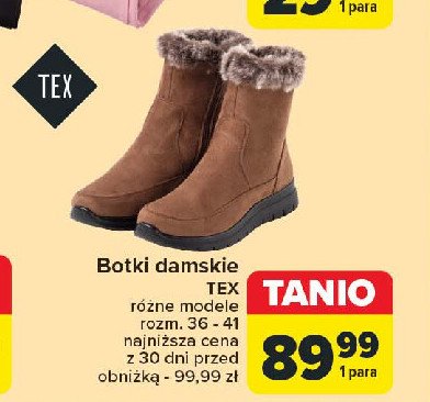 Botki damskie 36-41 Tex promocja