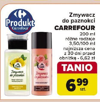 Zmywacz do paznokci zółty Carrefour soft promocja