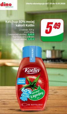 Ketchup 60% mniej kalorii łagodny promocja w Dino