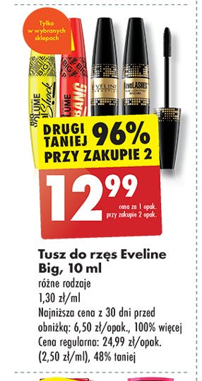 Tusz do rzęś Eveline big revelashes promocja