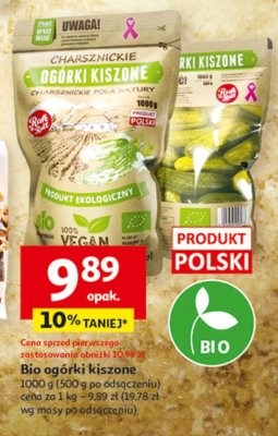 Bio ogórki kiszone 1000 g (500 g po odsączeniu) promocja w Auchan