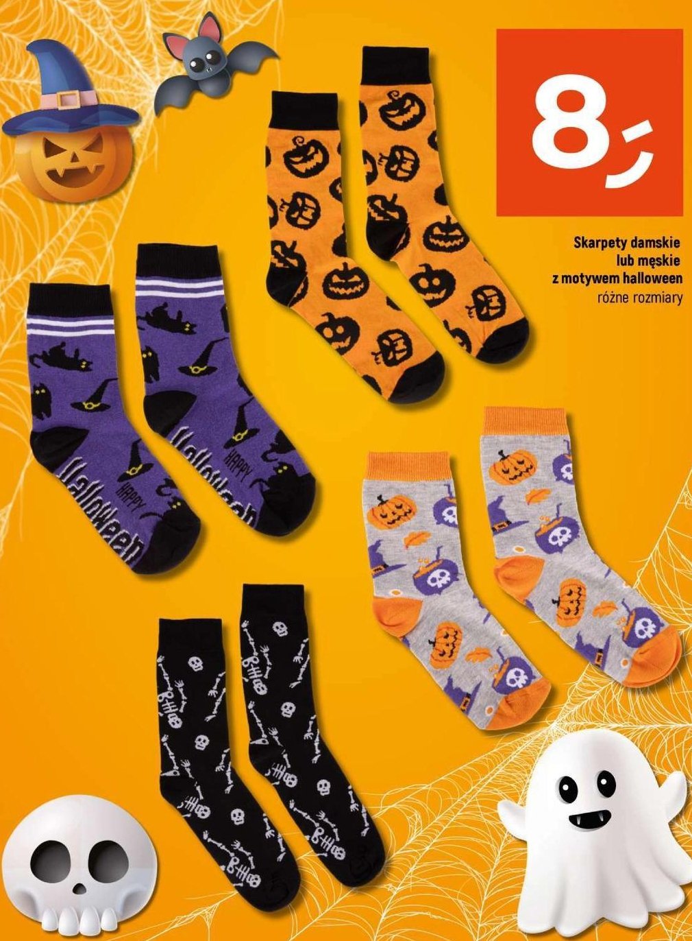 Skarpetki damskie halloween promocja