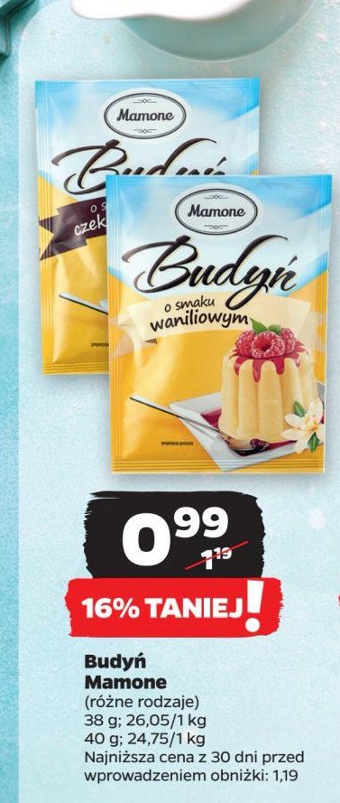 Budyń waniliowy Mamone promocja