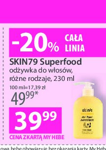 Odżywka do włosów banana & black bean Skin79 hair repair superfood promocja