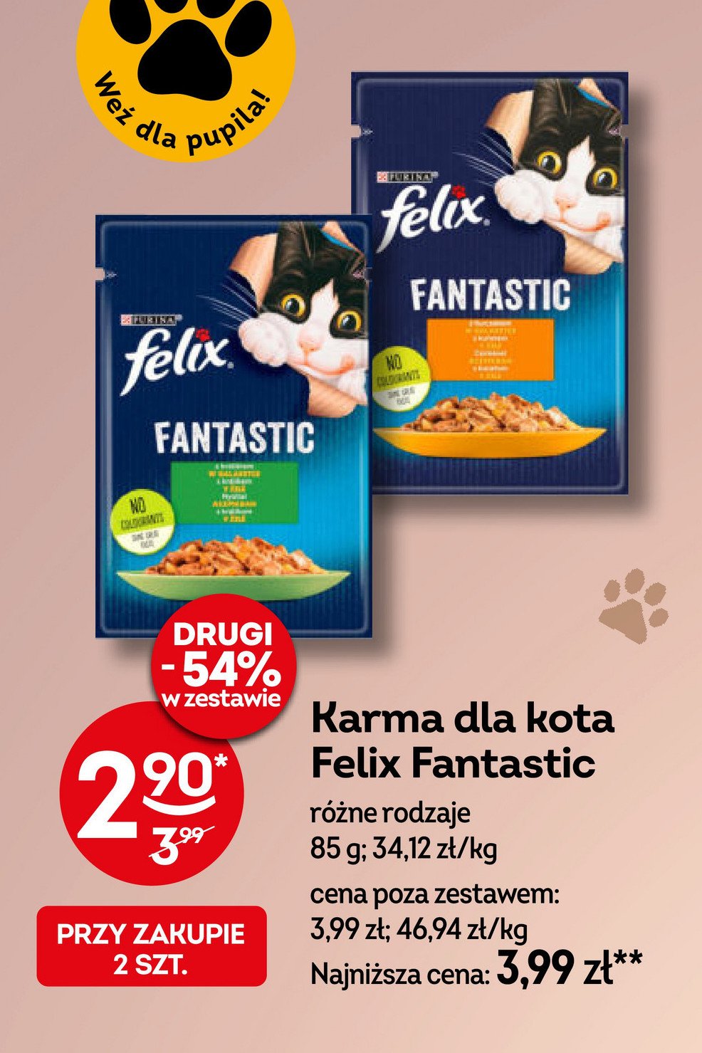 Karma dla kota z królikiem w galaretce Purina felix fantastic promocja w Żabka