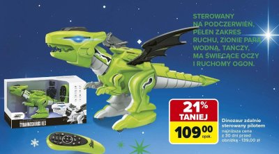 Dinozaur zdalnie sterowany pilotem promocja w Carrefour