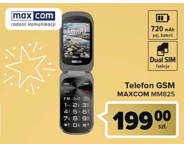 Telefon komórkowy comfort mm825 czarny Maxcom promocja