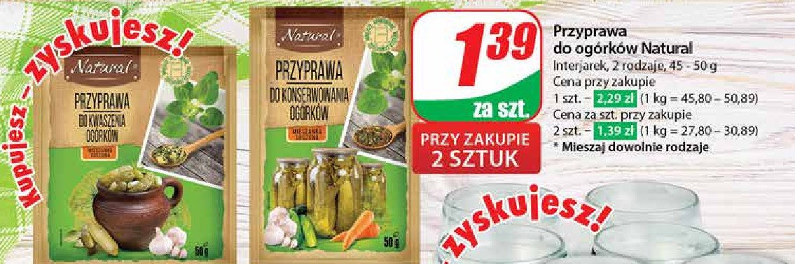 Przyprawa do konserwowania ogórków Natural promocja