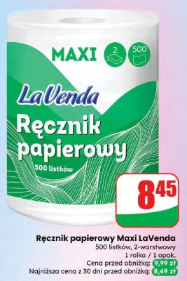 Ręcznik papierowy LaVenda 2-warstwowy promocja w Dino