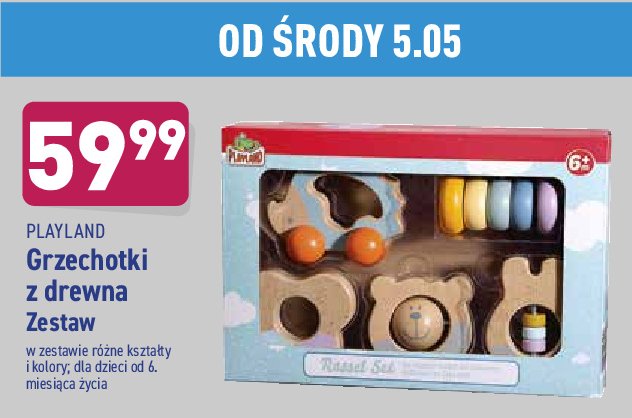 Grzechotki z drewna Playland promocja
