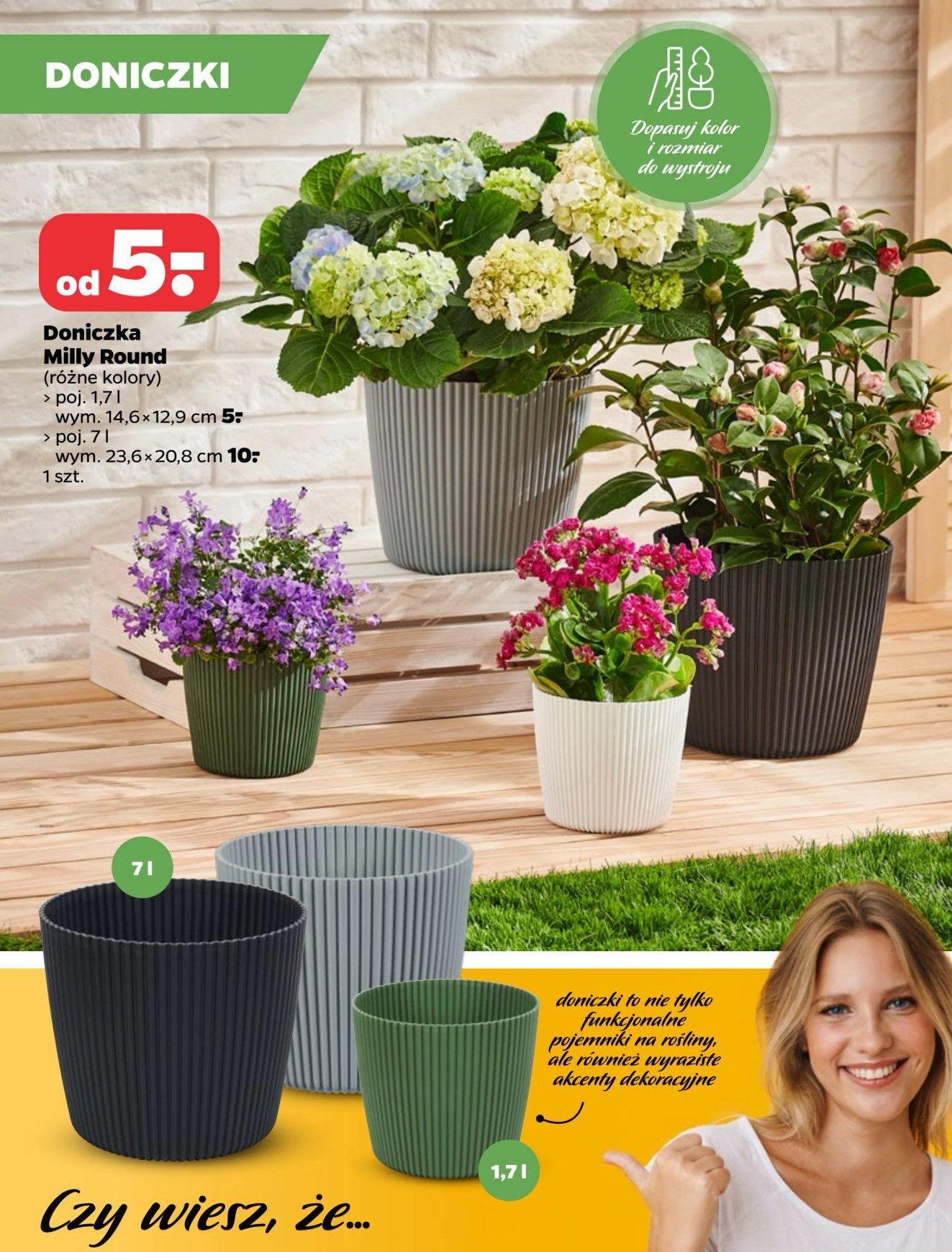 Doniczka milly round 7 l Prosperplast promocja