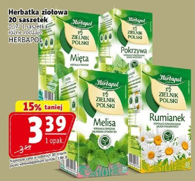 Herbatka ziołowa 20 saszetek Herbapol promocja w Prim Market