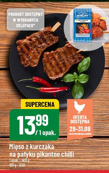 Mieso z udoa kurczaka na patyku pikantne chilli Morliny promocja