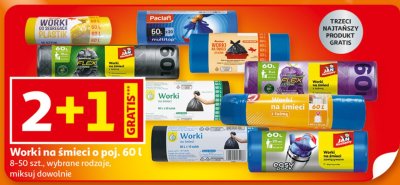 Worki na śmieci o poj. 60 l, 8-50 szt., wybrane rodzaje, miksuj dowolnie promocja w Auchan