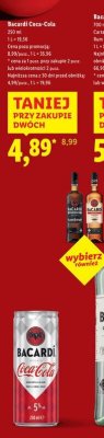 Bacardi Coca-Cola 250 ml promocja w Lidl