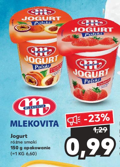 Jogurt polski brzoskwiniowy Mlekovita promocja w Prim Market