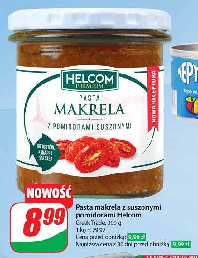 Pasta makrela z suszonymi pomidorami HELCOM PREMIUM promocja w Dino