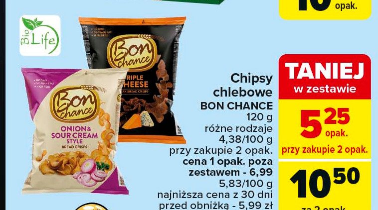 Chipsy chlebowe śmietankowo-cebulowe Bon chance promocja