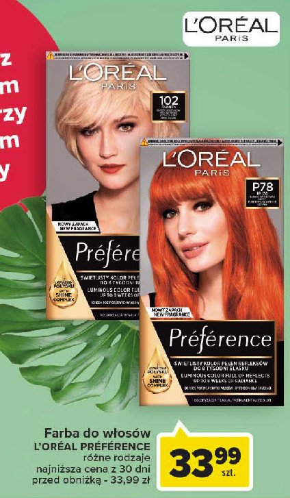 Farba do włosów p78 pure paprika L'oreal feria preference promocja
