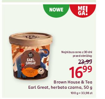 Herbata earl gray BROWN HOUSE & TEA promocja w Rossmann