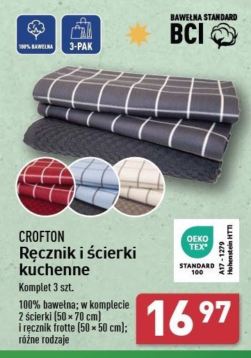 Ścierki kuchenne gofrowane 40 x 60 cm Crofton promocja