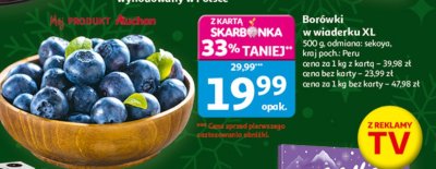 Borówki w wiaderku XL Auchan promocja w Auchan