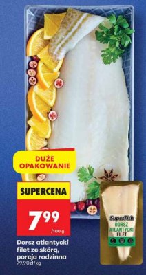 Dorsz atlantycki filet ze skórą, porcja rodzinna promocja w Biedronka