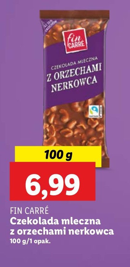 Czekolada mleczna z orzechami nerkowca FIN CARRE ACADEMY promocja