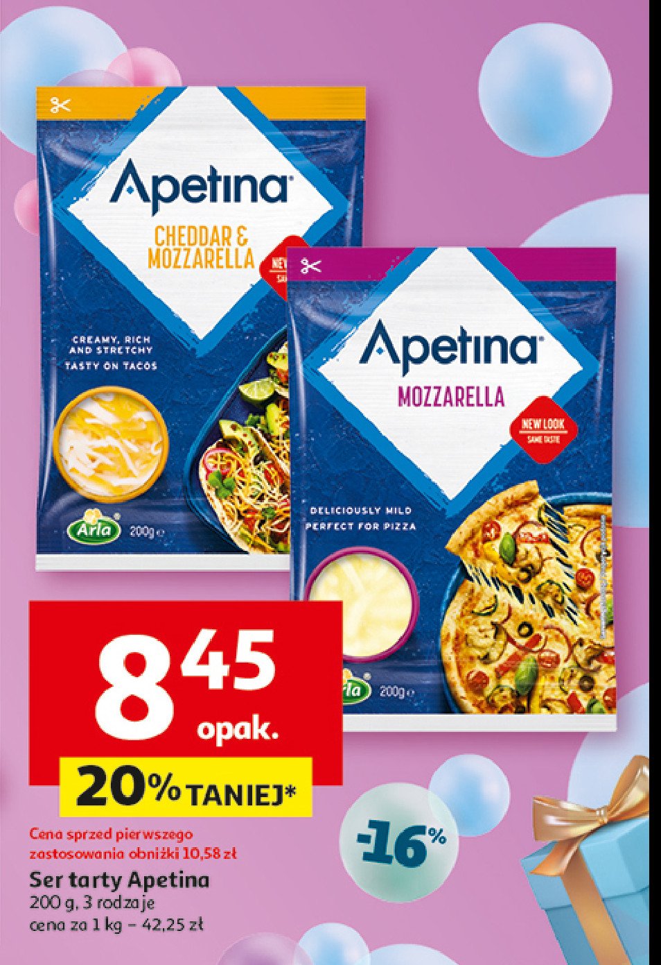 Ser mozzarella tarta Arla apetina promocja