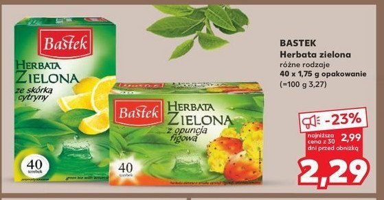 Herbata zielona cytrynowa Bastek promocja w Kaufland