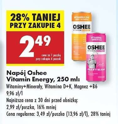 Napój witaminy + minerały Oshee vitamin shot promocja