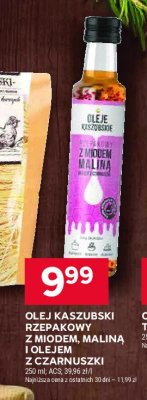 Olej rzepakowy z miodem i maliną Oleje kaszubskie promocja