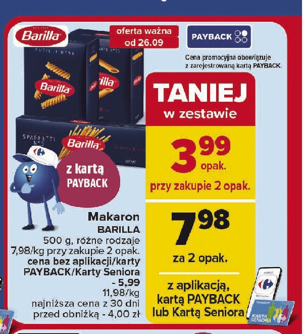 Makaron fusilli Barilla promocja w Carrefour Market