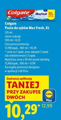 Pasta do zębów Max Fresh, XL promocja w Lidl