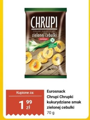 Chrupi Chrupki kukurydziane smak zielonej cebulki  promocja w Dino