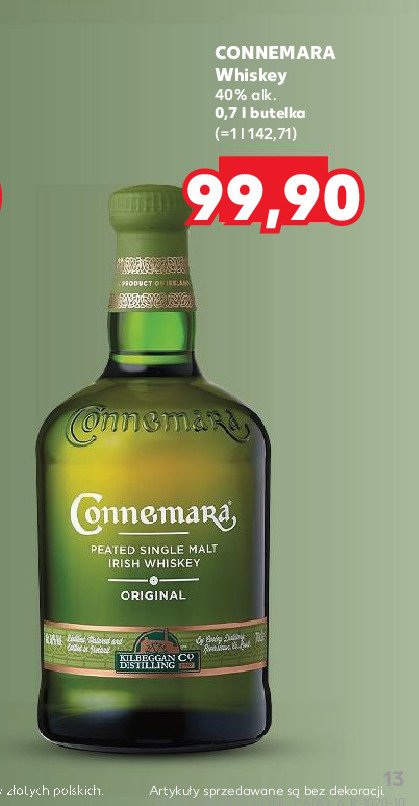 Whiskey CONNEMARA ORIGINAL promocja w Kaufland