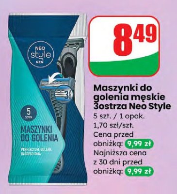 Maszynki do golenia męskie 3ostrza Neo Style promocja w Dino