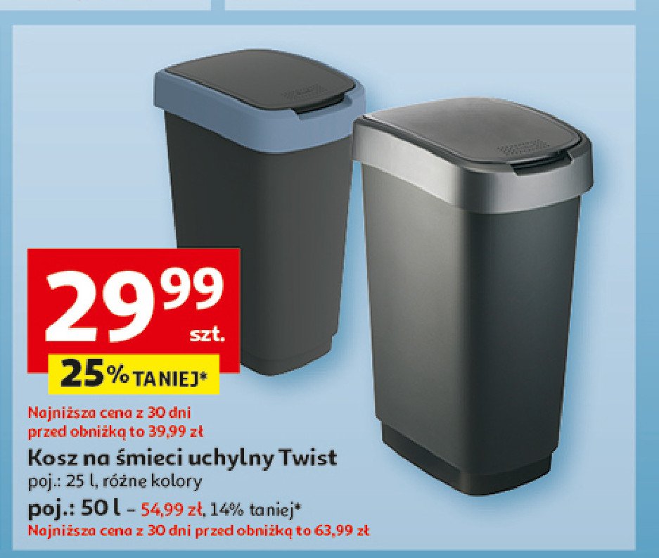 Kosz na śmieci twist 50 l Rotho promocja