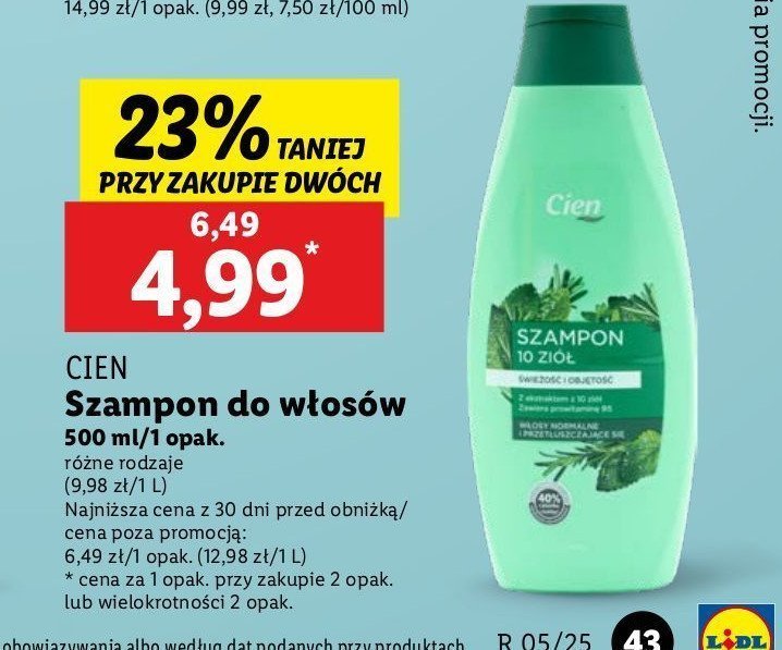 Szampon 10 ziół Cien promocja