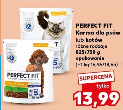 Karma dla psów lub kotów Perfect Fit różne rodzaje 825/750 g opakowanie promocja w Kaufland