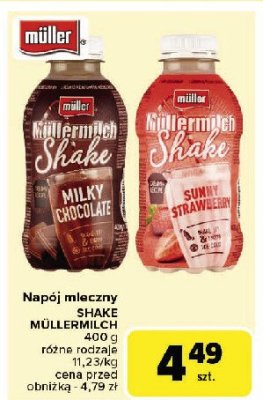 Nap贸j mleczny chocolate cookies & cream geschmack Mullermilch shake promocja