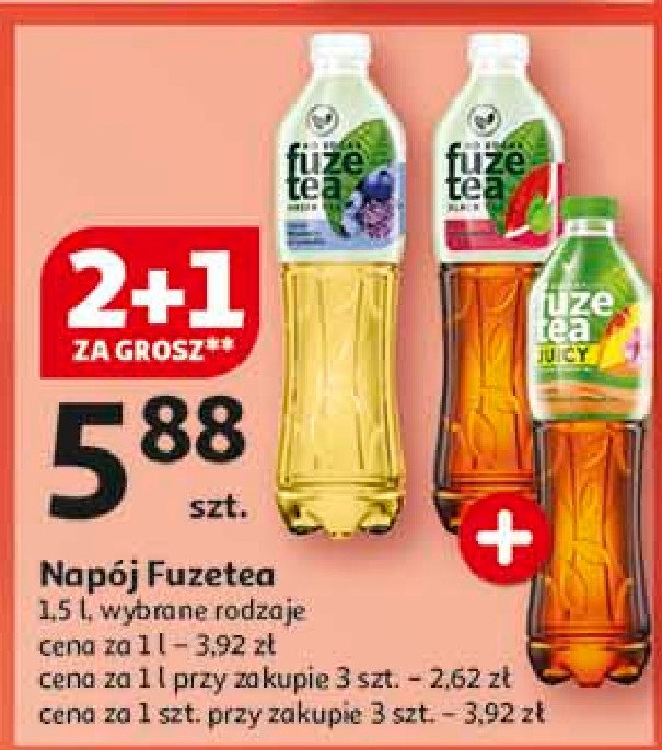 Herbata mrożona black peach hibiscus Fuzetea promocja w Auchan