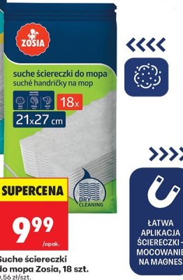 Suche ściereczki do mopa 18 szt. promocja w Biedronka
