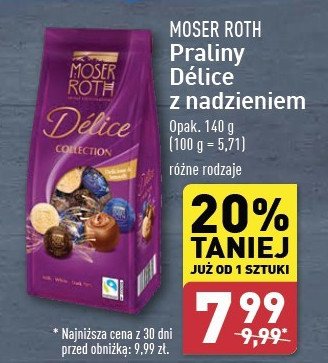 Praliny delice z czekoladą mleczną Moser roth promocja